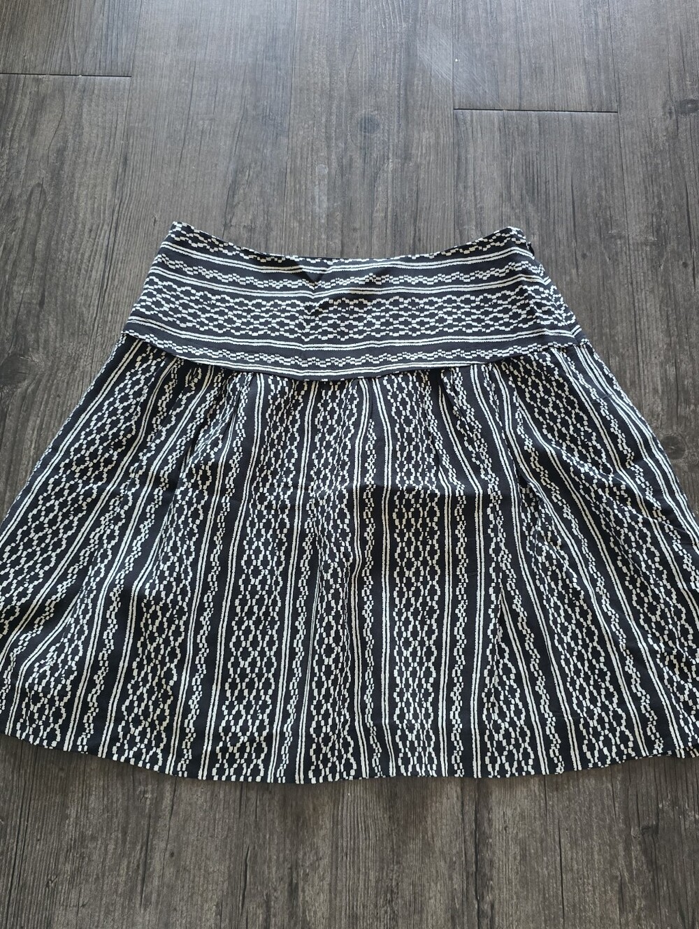Madewell Black White Geometric Lined Mini Zip Skirt Size 00 SP 2015